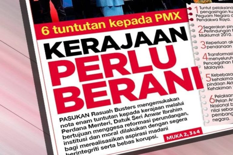 PM perlu laksanakan enam tuntutan dengan segera