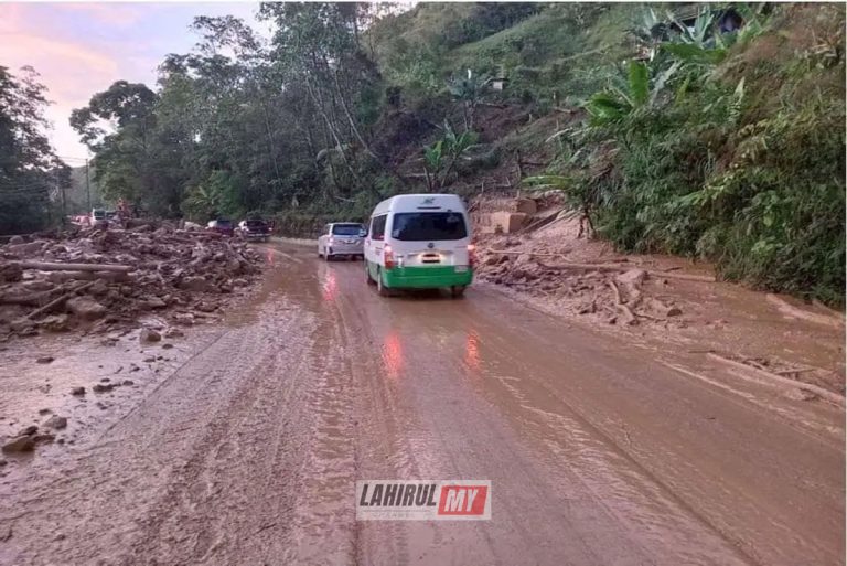 Kejadian cerun runtuh di jalan Kota Kinabalu – Keningau – Tenom