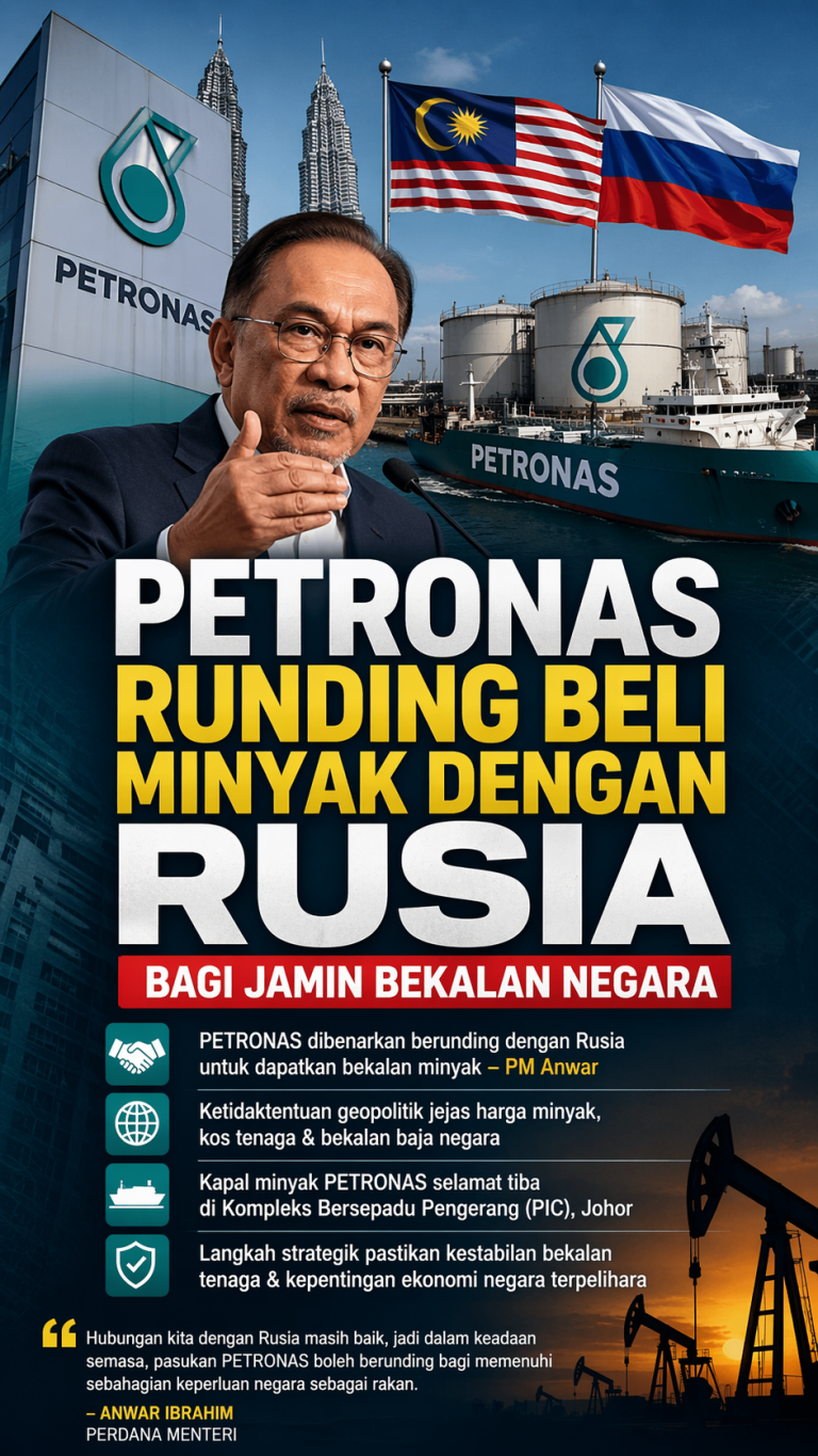 PETRONAS runding beli minyak dengan Rusia bagi jamin bekalan negara